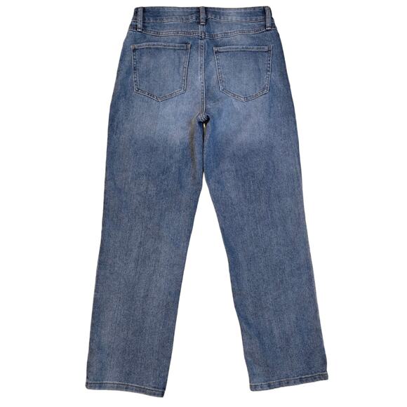 Button Fly ReWash Jeans Size 5 / 27 High Rise Crop Distressed Stretch Denim - Picture 9 of 9